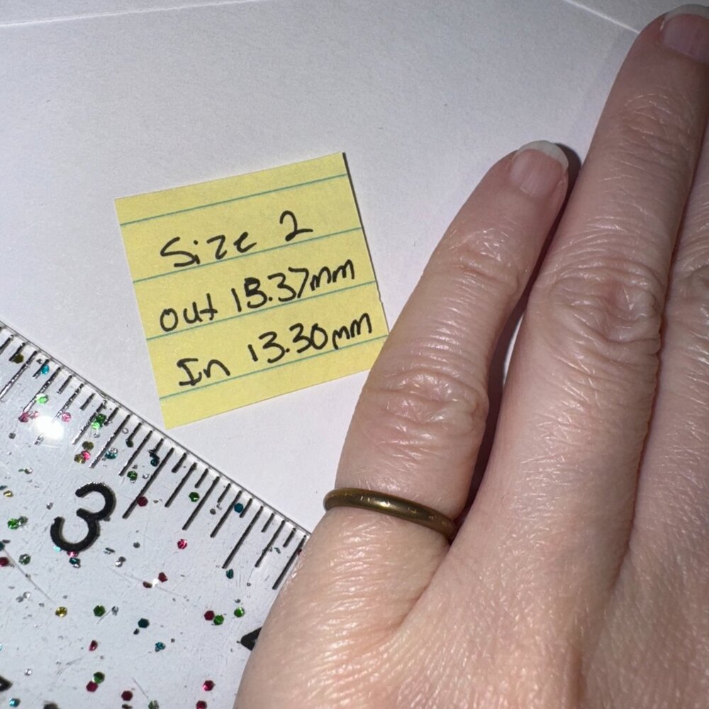 2.1mm Gold Filled Plain Band Ring, Size 2